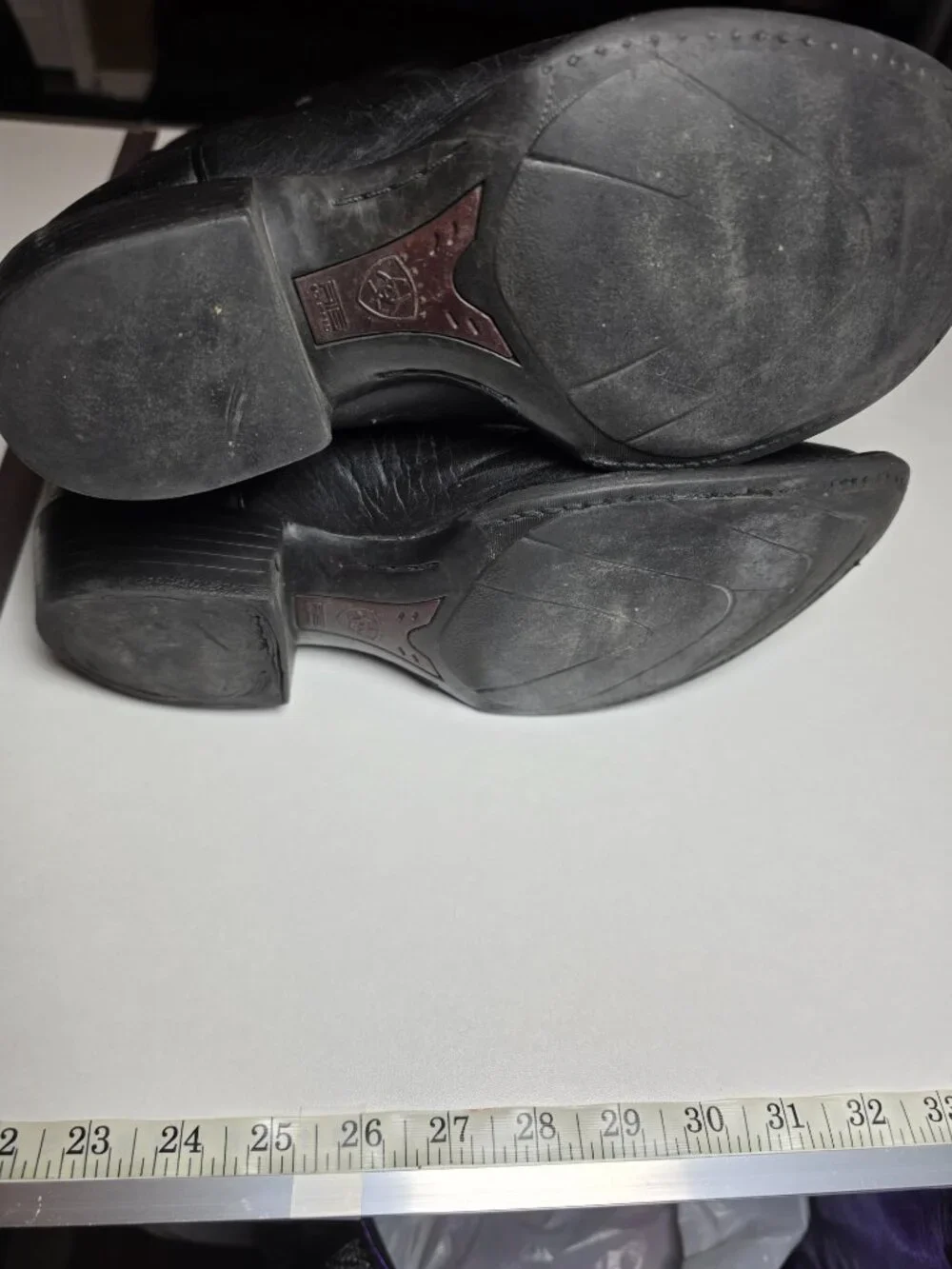Ariat Mens Heritage Western R Toe Black Deertan Leather Cowboy Boots Sz 10.5 D